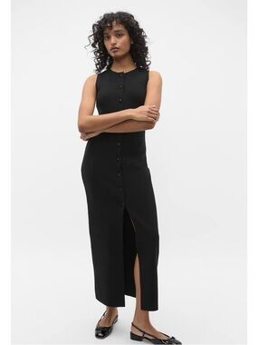 Seed Heritage Crepe Button Midi Knit Dress